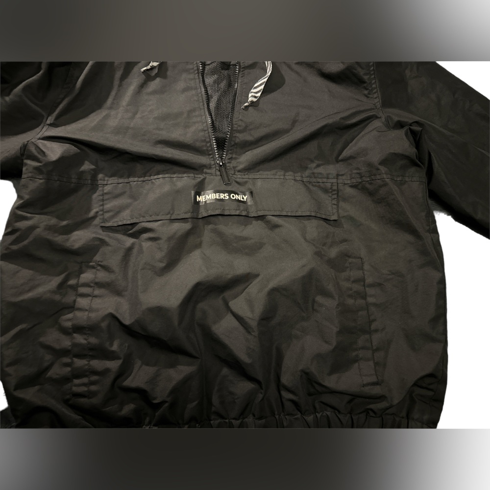 Men’s Members Only Solid Popover Jacket Black Siz… - image 2